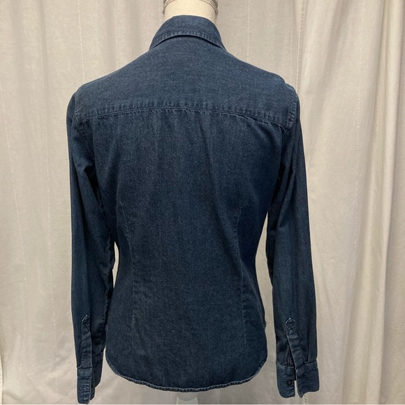 The Limited Women's fitted dark denim shirt - Picture 2 of 8